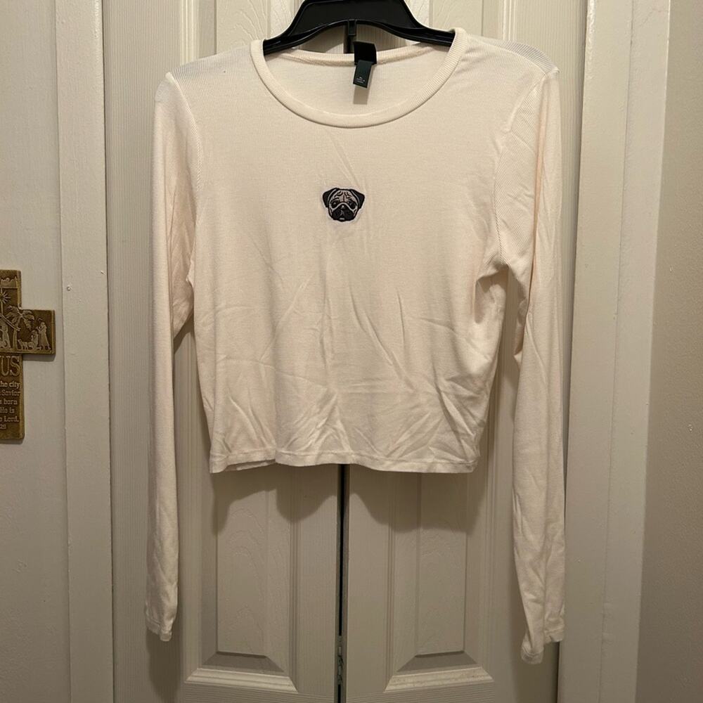 Wild Fable Pug Graphic Ribbed Crop Top XL / 3 for 15.00 or 4 for 20.00